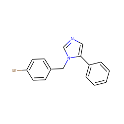 Brc1ccc(Cn2cncc2-c2ccccc2)cc1 ZINC000045358208