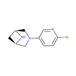 Brc1ccc(N2C[C@@H]3C[C@H](C2)N3)cn1 ZINC000052551999