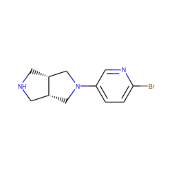 Brc1ccc(N2C[C@@H]3CNC[C@@H]3C2)cn1 ZINC000003954829