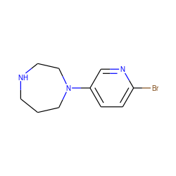 Brc1ccc(N2CCCNCC2)cn1 ZINC000000023623