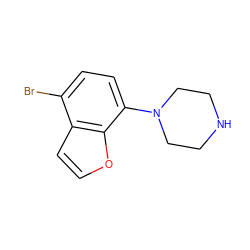 Brc1ccc(N2CCNCC2)c2occc12 ZINC000013741471