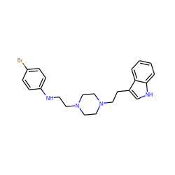 Brc1ccc(NCCN2CCN(CCc3c[nH]c4ccccc34)CC2)cc1 ZINC000473135995