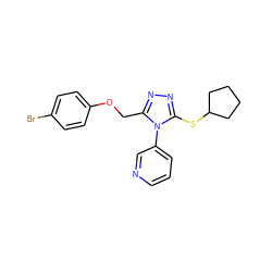 Brc1ccc(OCc2nnc(SC3CCCC3)n2-c2cccnc2)cc1 ZINC000095593834