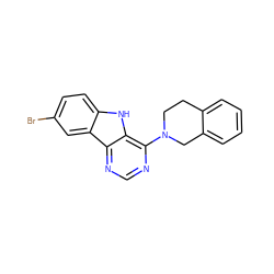 Brc1ccc2[nH]c3c(N4CCc5ccccc5C4)ncnc3c2c1 ZINC000005024661