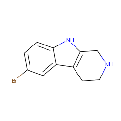 Brc1ccc2[nH]c3c(c2c1)CCNC3 ZINC000013587966