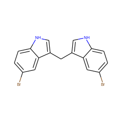 Brc1ccc2[nH]cc(Cc3c[nH]c4ccc(Br)cc34)c2c1 ZINC000028949188