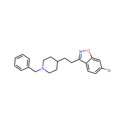 Brc1ccc2c(CCC3CCN(Cc4ccccc4)CC3)noc2c1 ZINC000013745745