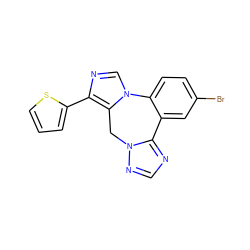 Brc1ccc2c(c1)-c1ncnn1Cc1c(-c3cccs3)ncn1-2 ZINC000049014137