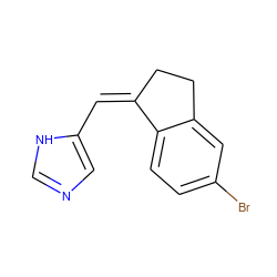 Brc1ccc2c(c1)CC/C2=C/c1cnc[nH]1 ZINC000100377628