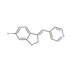 Brc1ccc2c(c1)CC/C2=C\c1ccncc1 ZINC000013610830