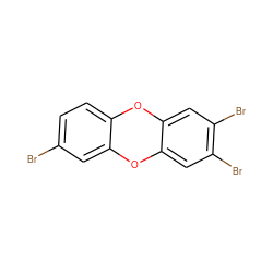 Brc1ccc2c(c1)Oc1cc(Br)c(Br)cc1O2 ZINC000013776257