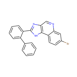 Brc1ccc2c(c1)ncc1nc(-c3ccccc3-c3ccccc3)[nH]c12 ZINC000073221573