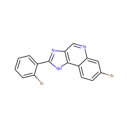 Brc1ccc2c(c1)ncc1nc(-c3ccccc3Br)[nH]c12 ZINC000073387892