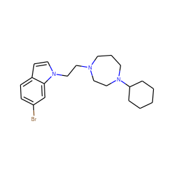 Brc1ccc2ccn(CCN3CCCN(C4CCCCC4)CC3)c2c1 ZINC000022939960