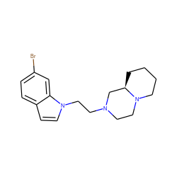 Brc1ccc2ccn(CCN3CCN4CCCC[C@@H]4C3)c2c1 ZINC000022939898