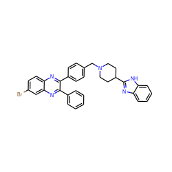 Brc1ccc2nc(-c3ccc(CN4CCC(c5nc6ccccc6[nH]5)CC4)cc3)c(-c3ccccc3)nc2c1 ZINC000095598683