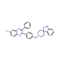 Brc1ccc2nc(-c3ccc(CN4CCC5(CC4)CNc4ccccc45)cc3)c(-c3ccccc3)nc2c1 ZINC000169303460