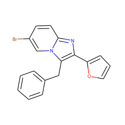 Brc1ccc2nc(-c3ccco3)c(Cc3ccccc3)n2c1 ZINC000072139225