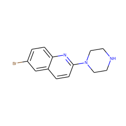 Brc1ccc2nc(N3CCNCC3)ccc2c1 ZINC000002527449