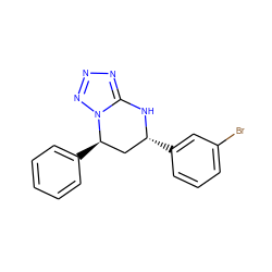 Brc1cccc([C@@H]2C[C@@H](c3ccccc3)n3nnnc3N2)c1 ZINC000013123718