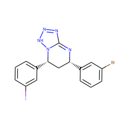 Brc1cccc([C@@H]2C[C@H](c3cccc(I)c3)N3NN=NC3=N2)c1 ZINC000473086885