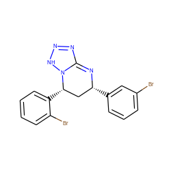 Brc1cccc([C@@H]2C[C@H](c3ccccc3Br)N3NN=NC3=N2)c1 ZINC000213604237