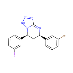 Brc1cccc([C@H]2C[C@@H](c3cccc(I)c3)N3NN=NC3=N2)c1 ZINC000473086884