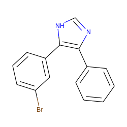 Brc1cccc(-c2[nH]cnc2-c2ccccc2)c1 ZINC000653851014