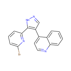 Brc1cccc(-c2[nH]ncc2-c2ccnc3ccccc23)n1 ZINC000003817805