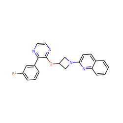 Brc1cccc(-c2nccnc2OC2CN(c3ccc4ccccc4n3)C2)c1 ZINC000096168828