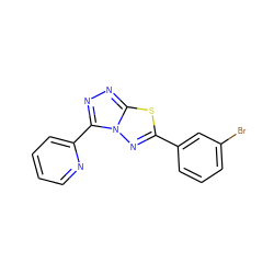 Brc1cccc(-c2nn3c(-c4ccccn4)nnc3s2)c1 ZINC000010312369