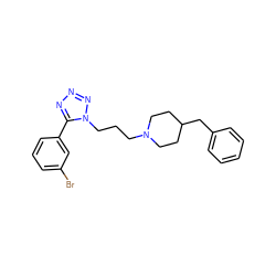 Brc1cccc(-c2nnnn2CCCN2CCC(Cc3ccccc3)CC2)c1 ZINC001772590278