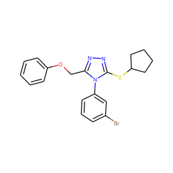 Brc1cccc(-n2c(COc3ccccc3)nnc2SC2CCCC2)c1 ZINC000095597408