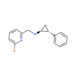 Brc1cccc(CN[C@H]2C[C@@H]2c2ccccc2)n1 ZINC000113368593