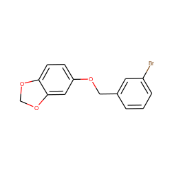 Brc1cccc(COc2ccc3c(c2)OCO3)c1 ZINC000042205740