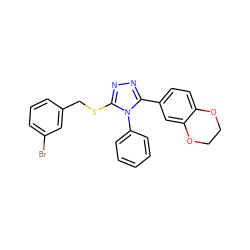 Brc1cccc(CSc2nnc(-c3ccc4c(c3)OCCO4)n2-c2ccccc2)c1 ZINC000072115046