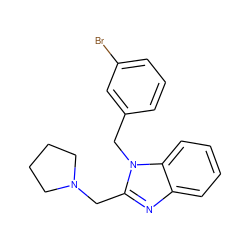 Brc1cccc(Cn2c(CN3CCCC3)nc3ccccc32)c1 ZINC000096285127