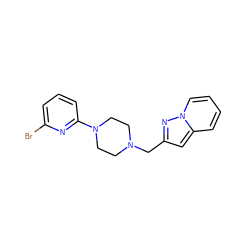 Brc1cccc(N2CCN(Cc3cc4ccccn4n3)CC2)n1 ZINC000029134354