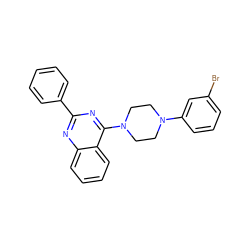 Brc1cccc(N2CCN(c3nc(-c4ccccc4)nc4ccccc34)CC2)c1 ZINC000095577352