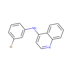 Brc1cccc(Nc2ccnc3ccccc23)c1 ZINC000013743113