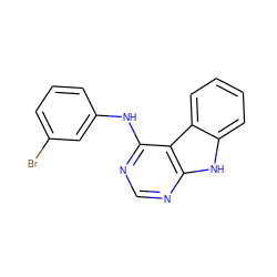 Brc1cccc(Nc2ncnc3[nH]c4ccccc4c23)c1 ZINC000013803517