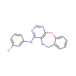 Brc1cccc(Nc2ncnc3c2NCc2ccccc2O3)c1 ZINC000028571865