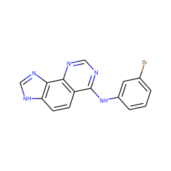 Brc1cccc(Nc2ncnc3c2ccc2[nH]cnc23)c1 ZINC000003815322