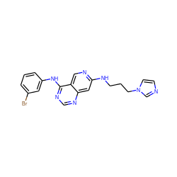 Brc1cccc(Nc2ncnc3cc(NCCCn4ccnc4)ncc23)c1 ZINC000021289090