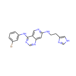 Brc1cccc(Nc2ncnc3cc(NCCc4c[nH]cn4)ncc23)c1 ZINC000003815076