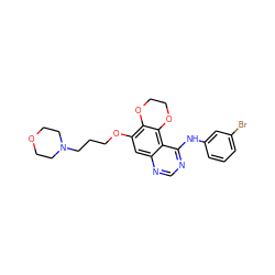 Brc1cccc(Nc2ncnc3cc(OCCCN4CCOCC4)c4c(c23)OCCO4)c1 ZINC000653905729