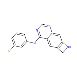 Brc1cccc(Nc2ncnc3cc4c(cc23)CN4)c1 ZINC000040981226