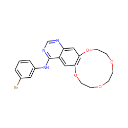 Brc1cccc(Nc2ncnc3cc4c(cc23)OCCOCCOCCO4)c1 ZINC000038389673