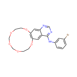 Brc1cccc(Nc2ncnc3cc4c(cc23)OCCOCOCOCCO4)c1 ZINC000084732959