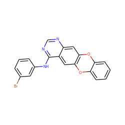 Brc1cccc(Nc2ncnc3cc4c(cc23)Oc2ccccc2O4)c1 ZINC000084689666